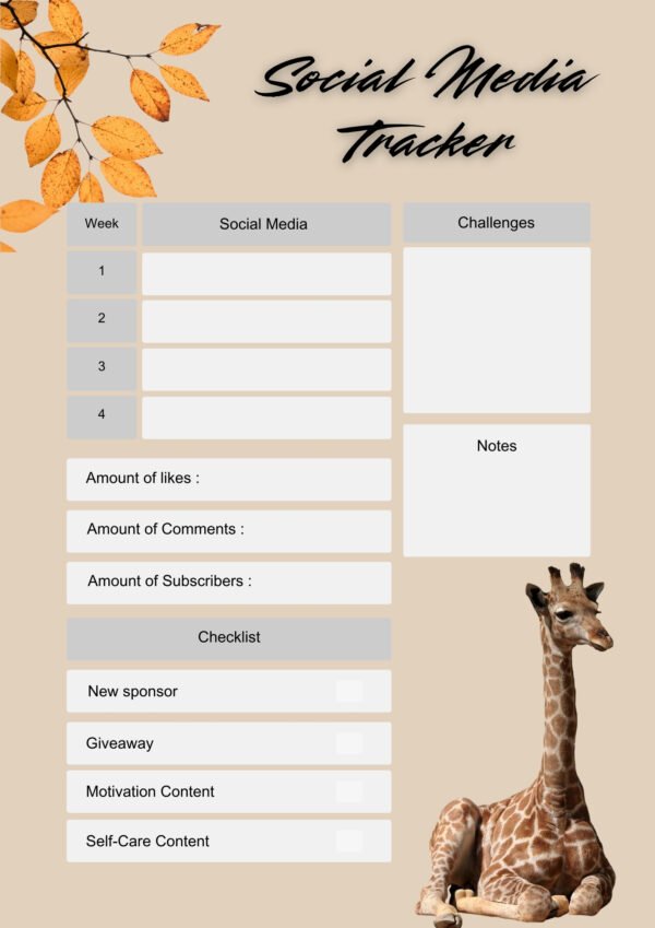 Vintage Social Media Planner # 001