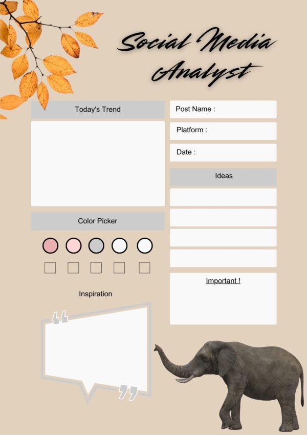 Vintage Social Media Planner # 001 - Image 3