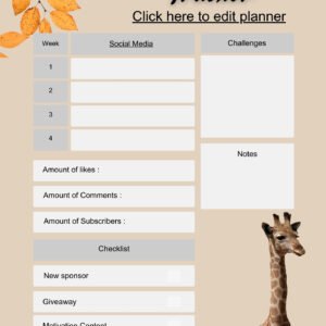 Vintage Social Media Planner # 002